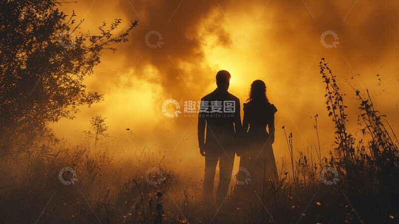 高清大图下载【趣麦麦图】两人相望不相见