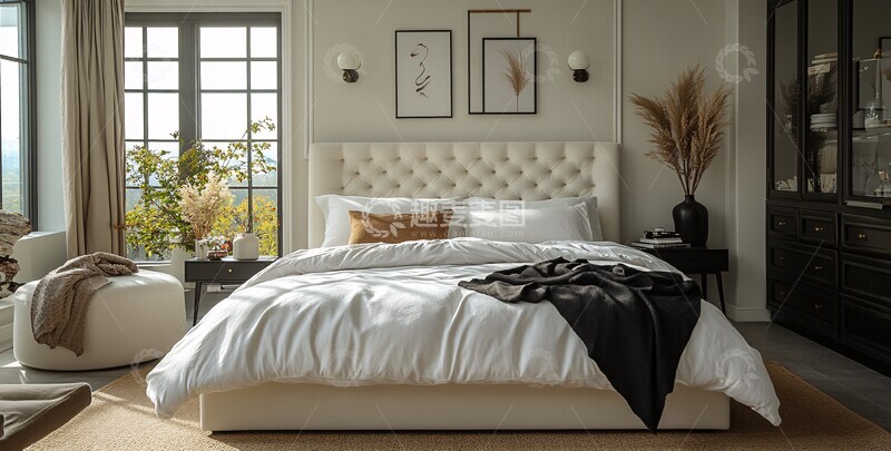 高清大图下载【趣麦麦图】白色卧室床头柜2