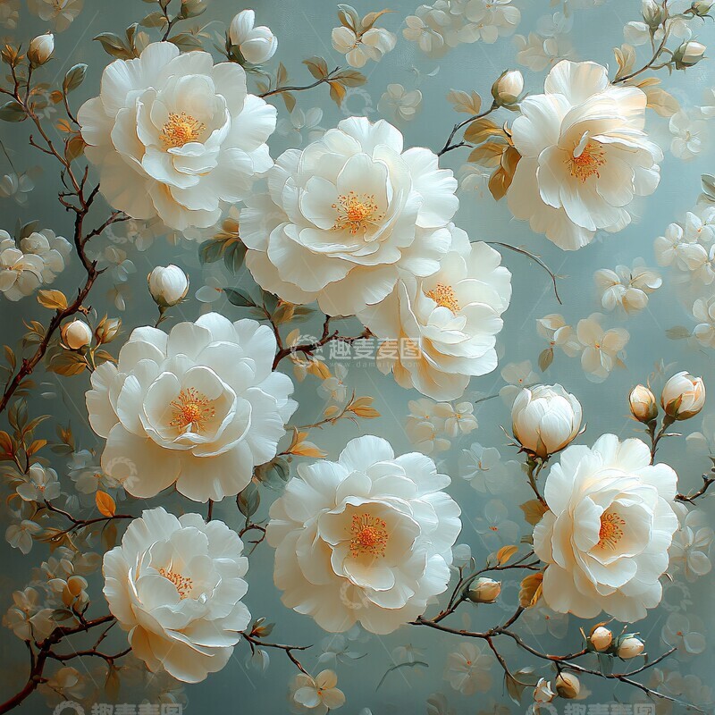 高清大图下载【趣麦麦图】竹玉文维多利亚图案