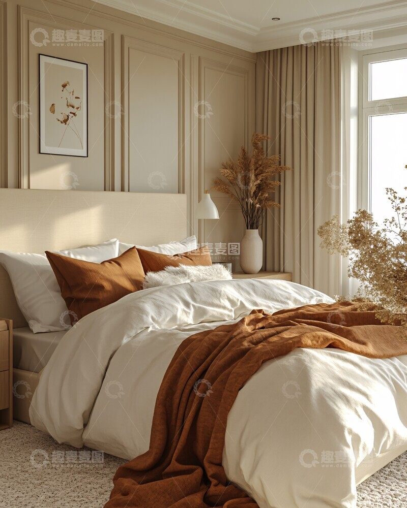 高清大图下载【趣麦麦图】大理石墙面卧室1