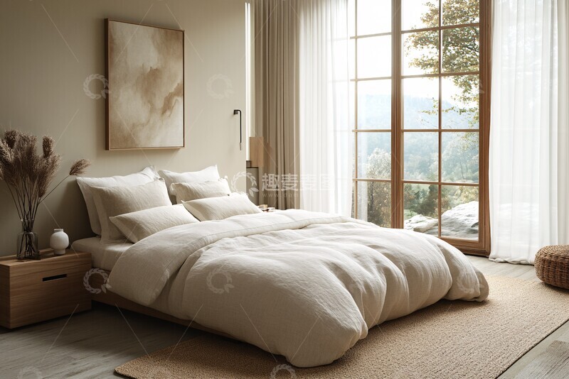 高清大图下载【趣麦麦图】中性色调卧室设计