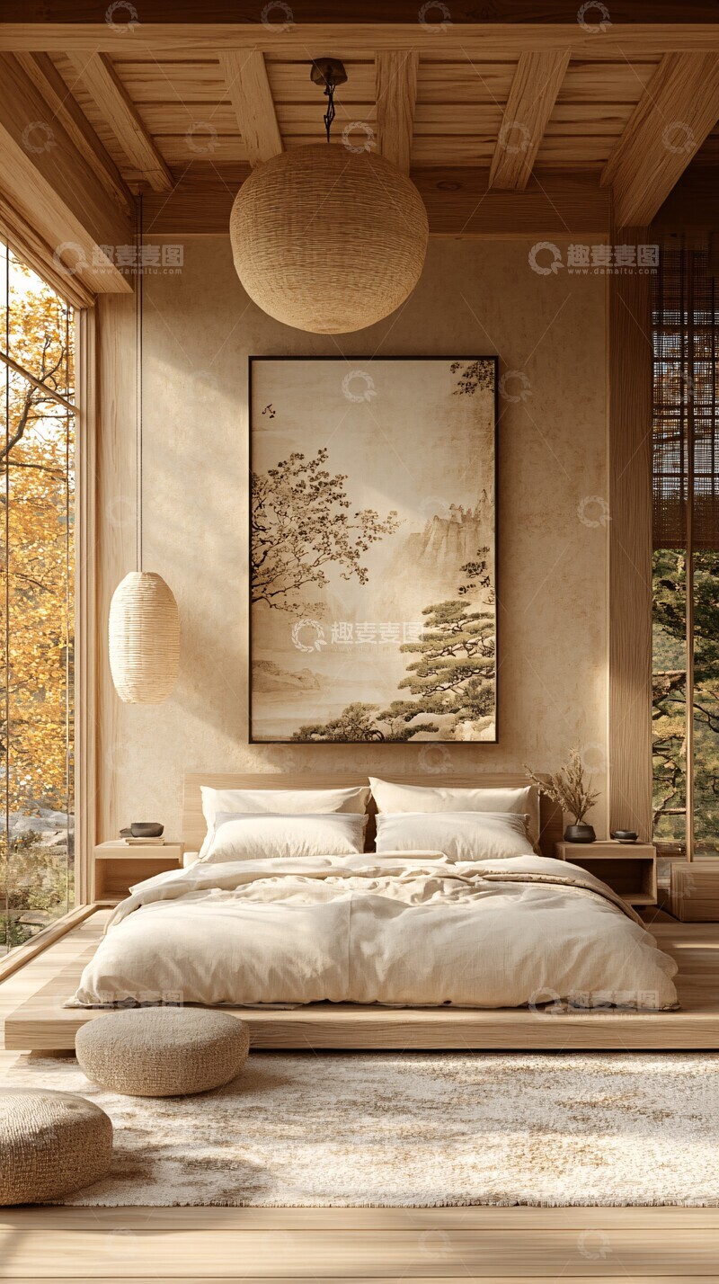 高清大图下载【趣麦麦图】日式简约卧室1