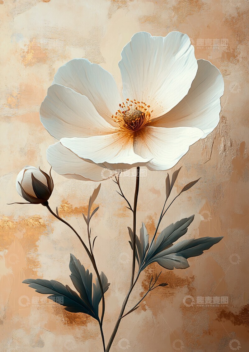 高清大图下载【趣麦麦图】白沙花影纹理背景渐变