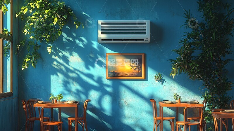 高清大图下载【趣麦麦图】公司食堂空调近景1