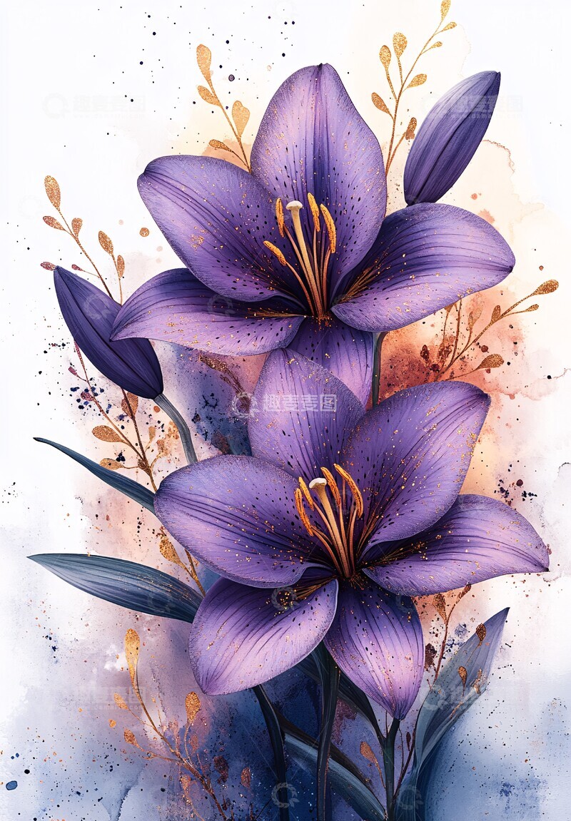 高清大图下载【趣麦麦图】岁生日邀请生日邀请百合