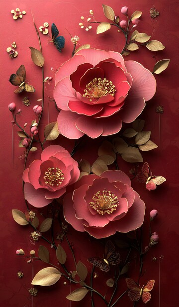 新年喜庆牡丹壁纸1