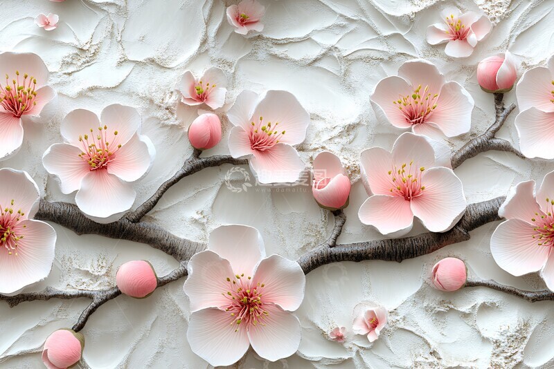 高清大图下载【趣麦麦图】樱花纹理壁纸1