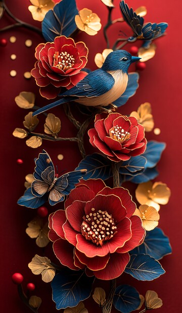 新年喜庆牡丹壁纸3