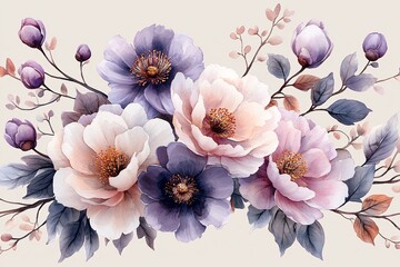 紫粉牡丹木兰花
