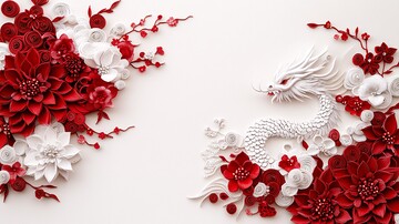 白龙红花香槟纸艺