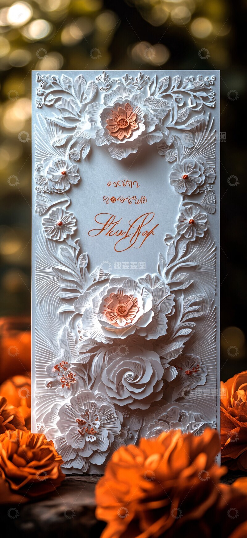 高清大图下载【趣麦麦图】白色婚礼邀请卡1