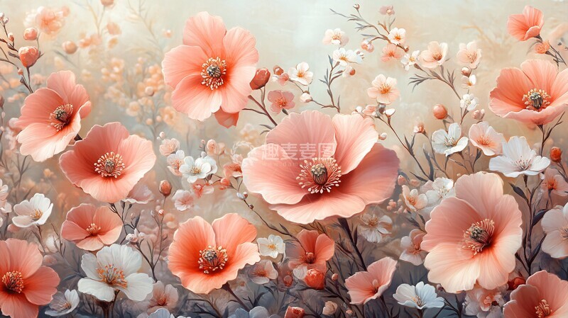 高清大图下载【趣麦麦图】花卉图案无缝设计