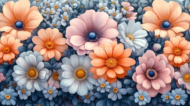 高清大图下载【趣麦麦图】花卉图案无缝设计1