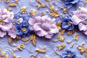 紫蓝金无缝花纹2