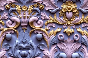 紫蓝金无缝花纹1