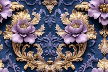 紫蓝金无缝花纹3