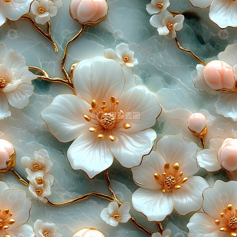 高清大图下载【趣麦麦图】金色白色花艺图1
