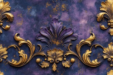 紫蓝金无缝花纹