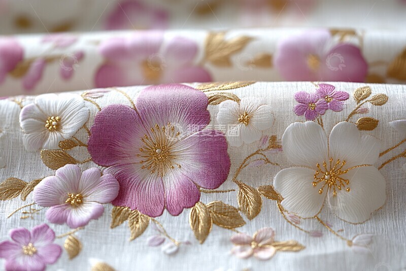 高清大图下载【趣麦麦图】粉色白底蝶恋花2