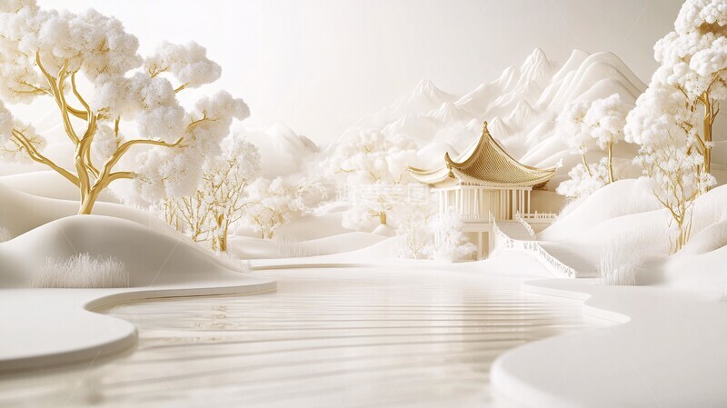 高清大图下载【趣麦麦图】空白山水意境图