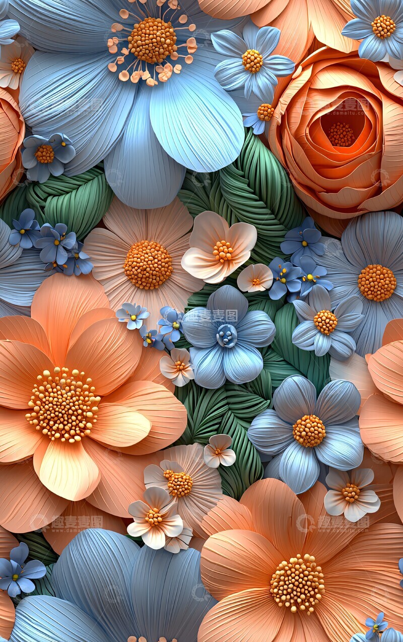 高清大图下载【趣麦麦图】塑料花卉纹样1