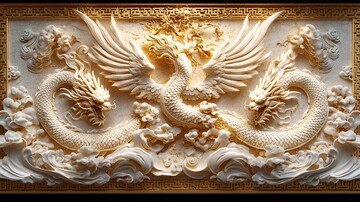 龙凤金纹浮雕图1