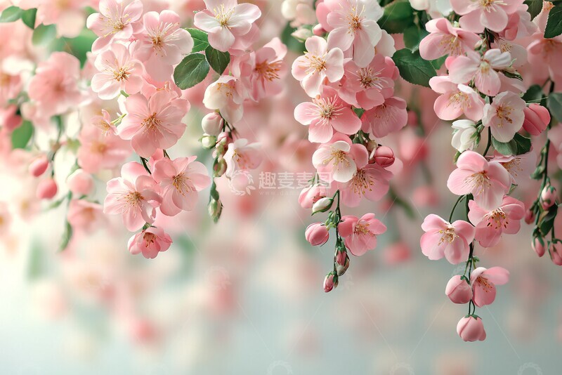 高清大图下载【趣麦麦图】春日花雨春日花雨粉色1