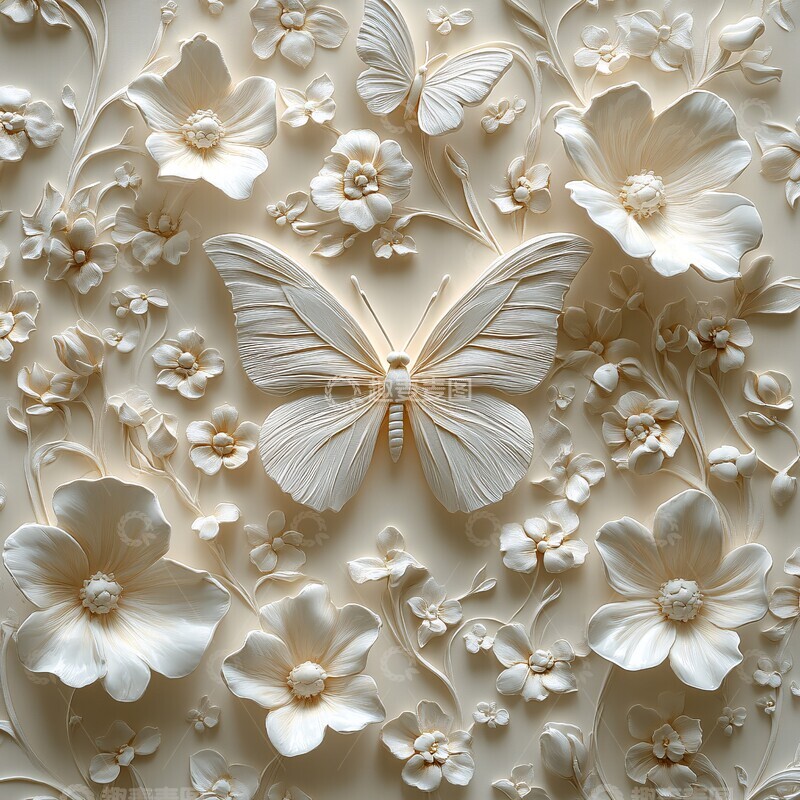高清大图下载【趣麦麦图】蝴蝶飞舞花丛间