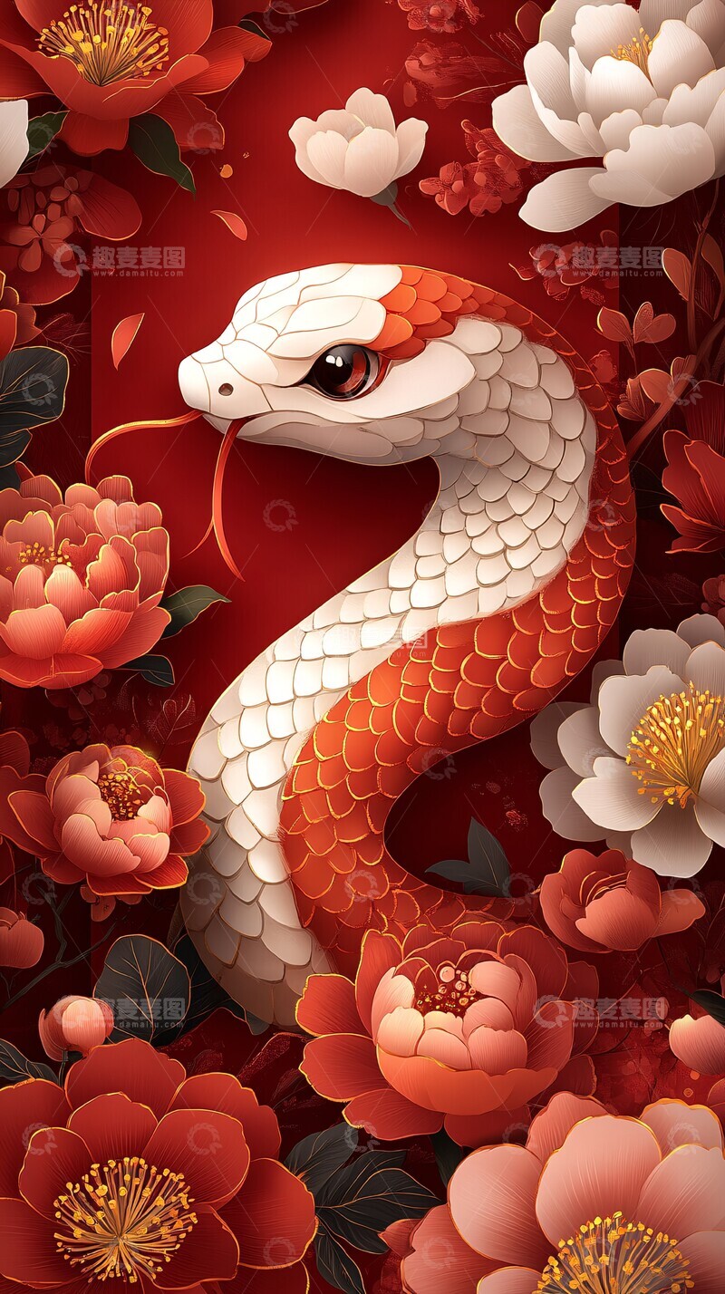 高清大图下载【趣麦麦图】蛇年红包封面设计
