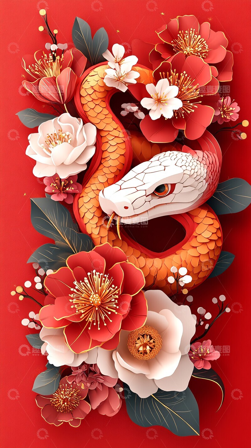 高清大图下载【趣麦麦图】蛇年红包封面设计3