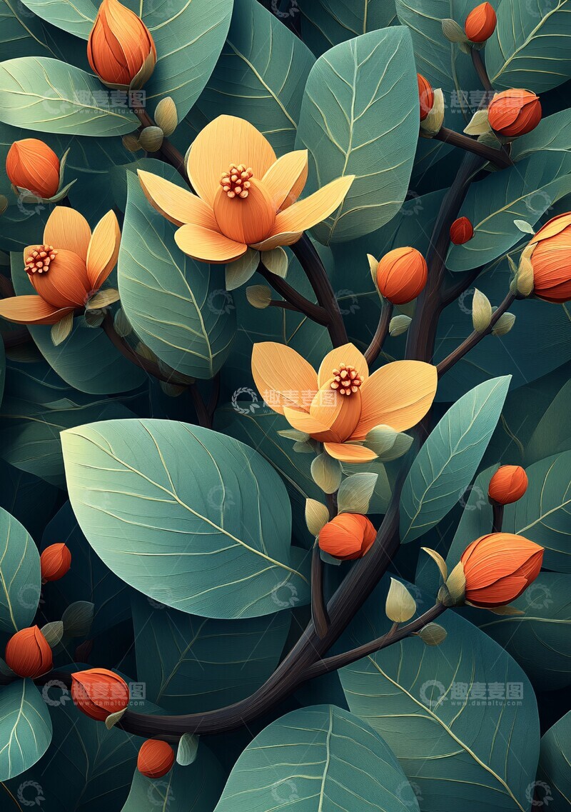 高清大图下载【趣麦麦图】-花蕾与春日景象2