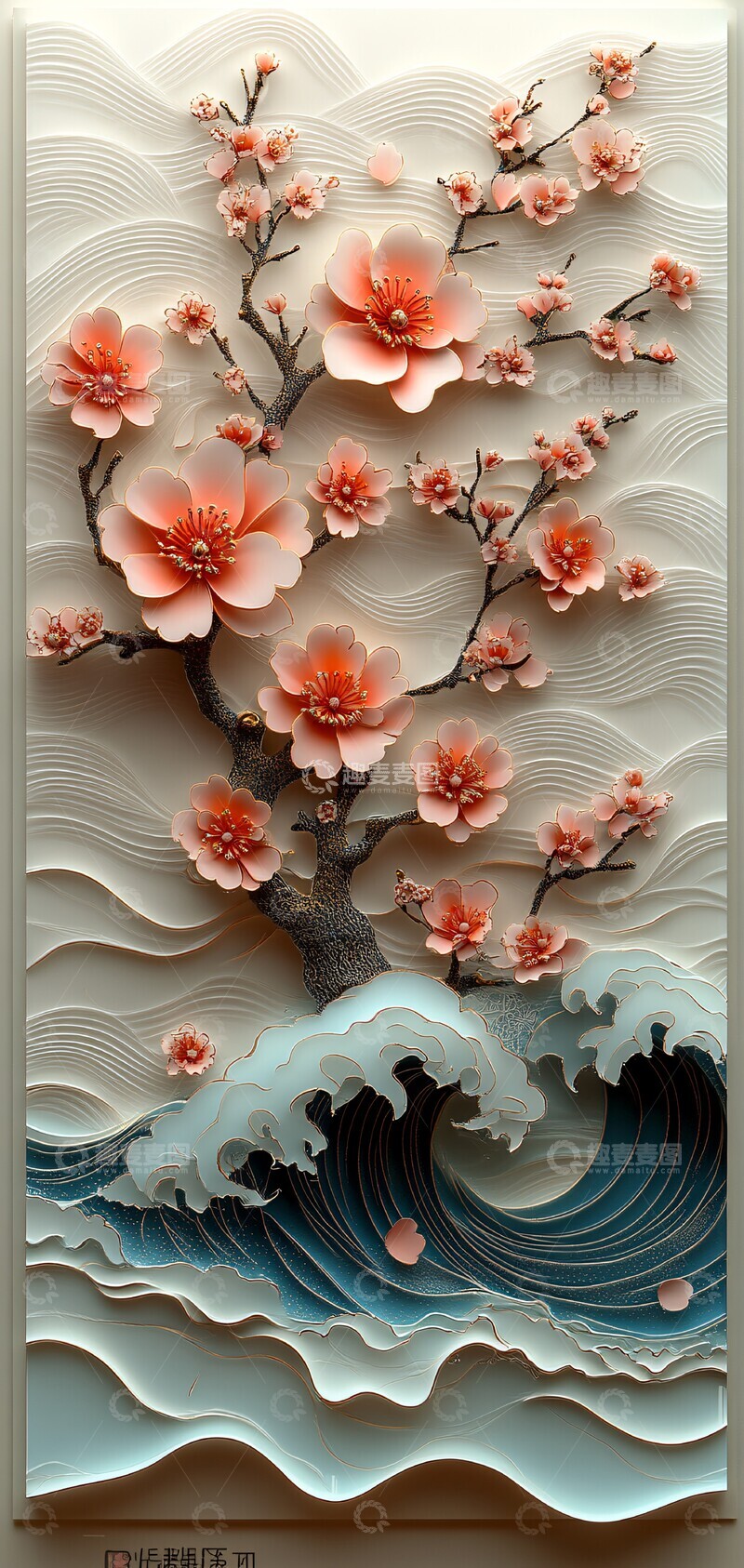 高清大图下载【趣麦麦图】樱花波浪樱花波浪海洋3