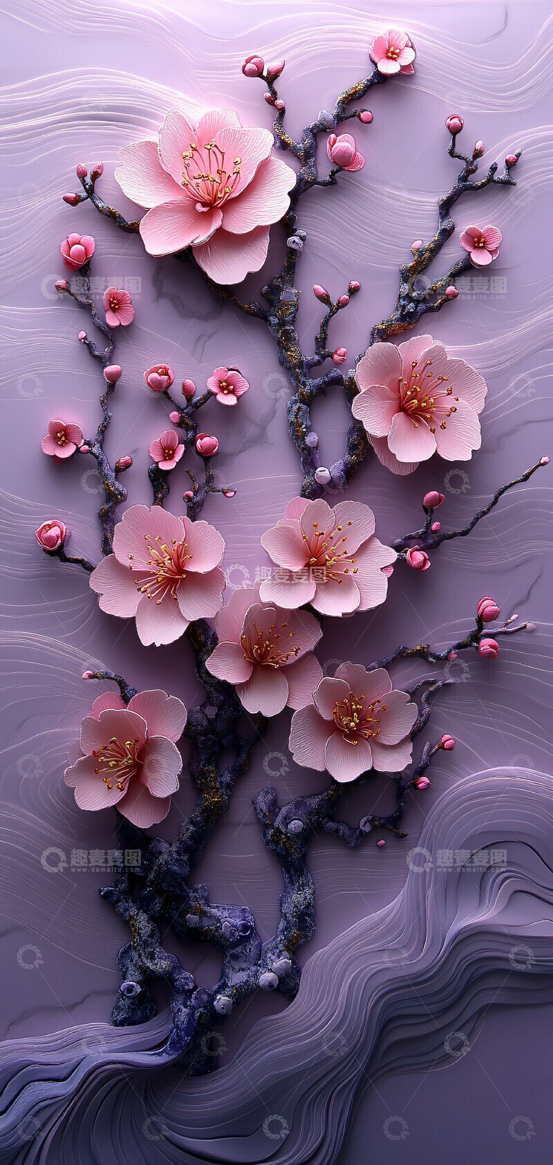 高清大图下载【趣麦麦图】樱花浪涌樱花浪涌波纹1