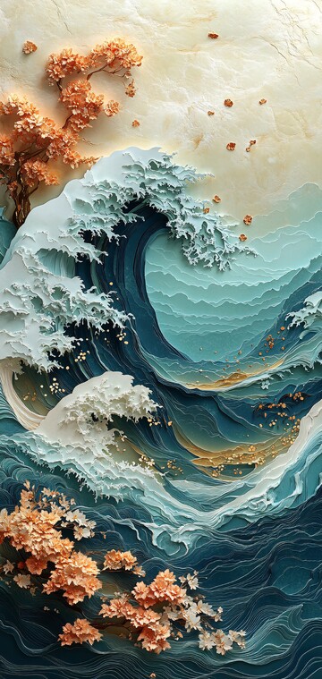 深海波浪纸雕1