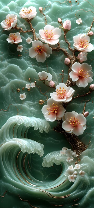 樱花玉浪樱花玉石波浪1