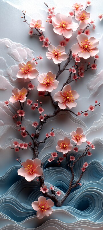 樱花波纹枝樱花波纹花朵3