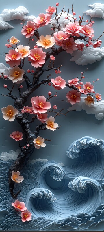 樱花波纹枝樱花波纹花朵2