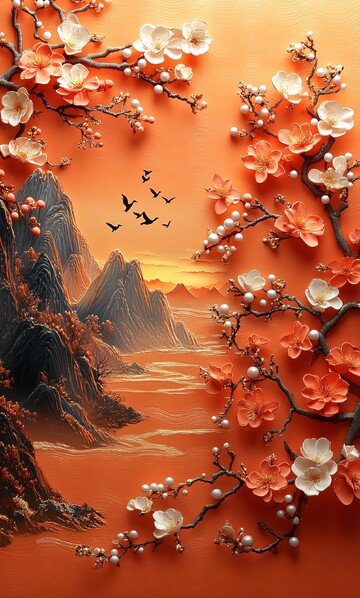 梅花珠帘金花墙2