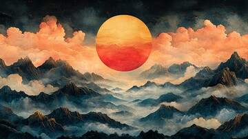 云山金线图金线彩云色彩3