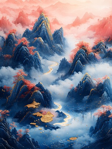 金镶玉山水画2