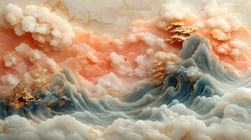 金镶玉雕刻山水画