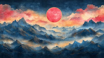 云山金线图金线彩云色彩1