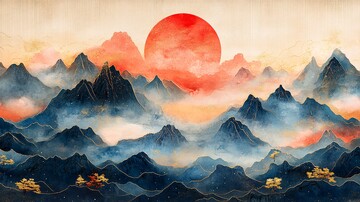 云山金线图金线彩云色彩