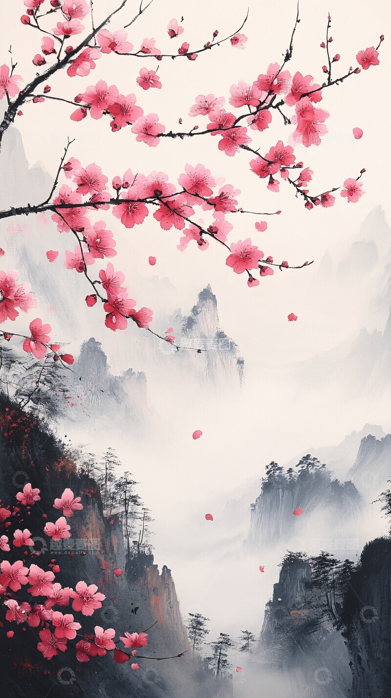 高清大图下载【趣麦麦图】水墨青花水墨青花山水2