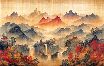 汉代山水刺绣图1