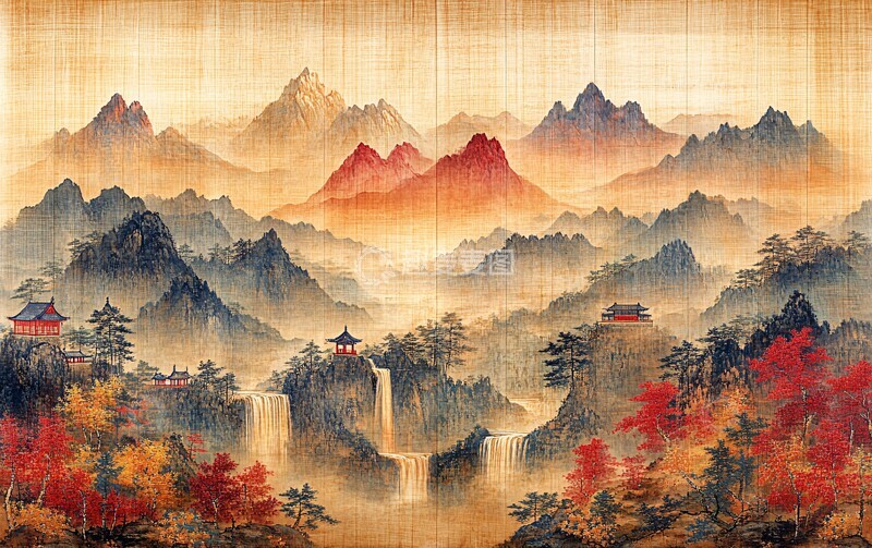 高清大图下载【趣麦麦图】汉代山水刺绣图1