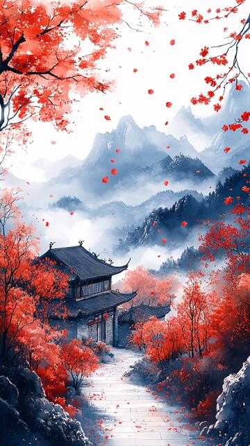 水墨青花水墨青花山水1