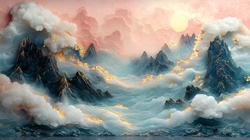 金镶玉雕刻山水画3
