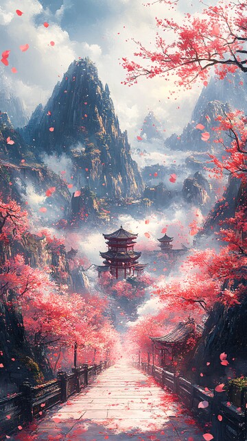 桃花林仙境桃花仙境森林1