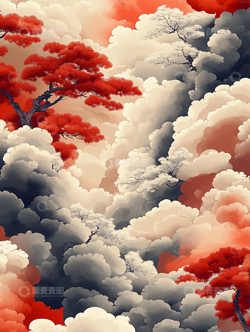 高清大图下载【趣麦麦图】云纹天际天际传统中国1